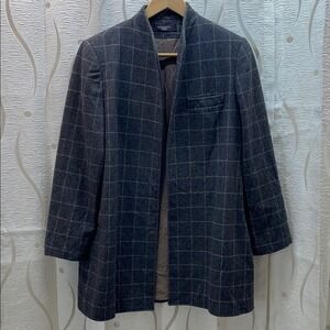 Westchester‎ Sport Women's Plaid Blazer Jacket Size 14 Gray Wool Blend